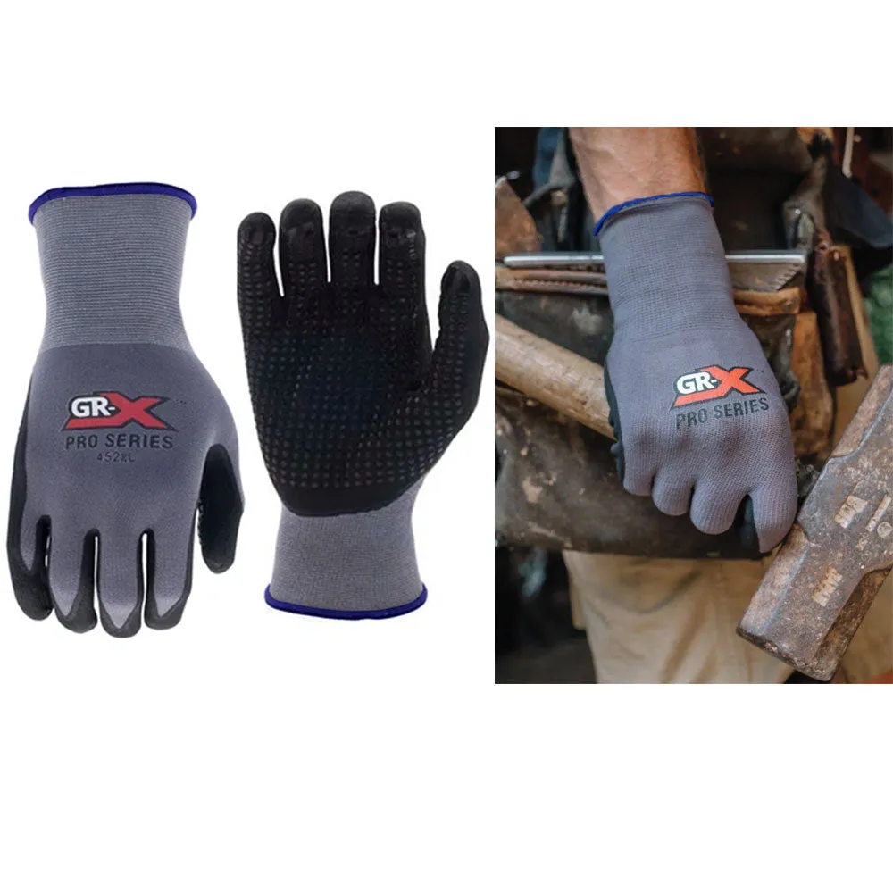 2 Pairs Microfoam Nitrile Coated Palm Work Gloves Seamless Knit Hand Safety XL