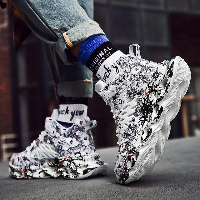 2020 Graffiti High Top Chunky Sneakers