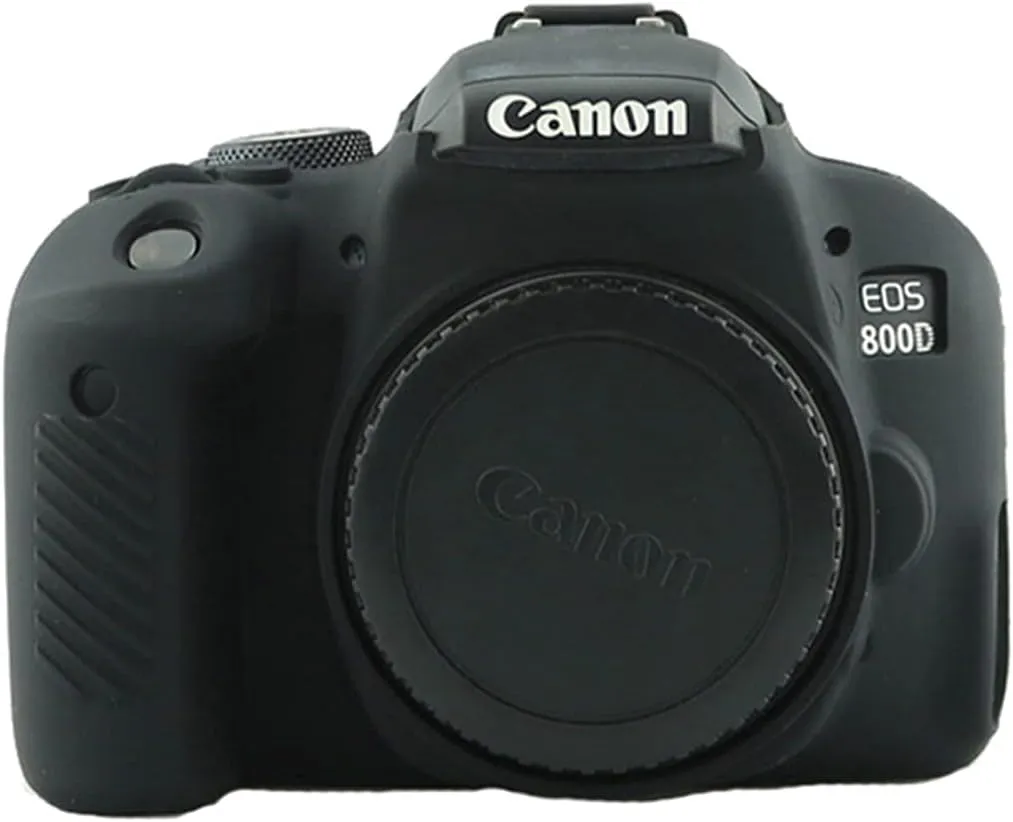 800D Silicone Cover, TUYUNG Protective Housing Case Camera Silicone Cover Skin for Canon EOS 800D Rebel T7i DSLR Camera, Black