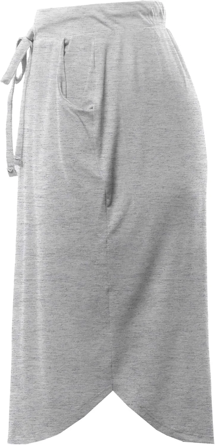 A2Y Women's Elastic Waist Self Tie Tulip Hem Side Pocket Skirt