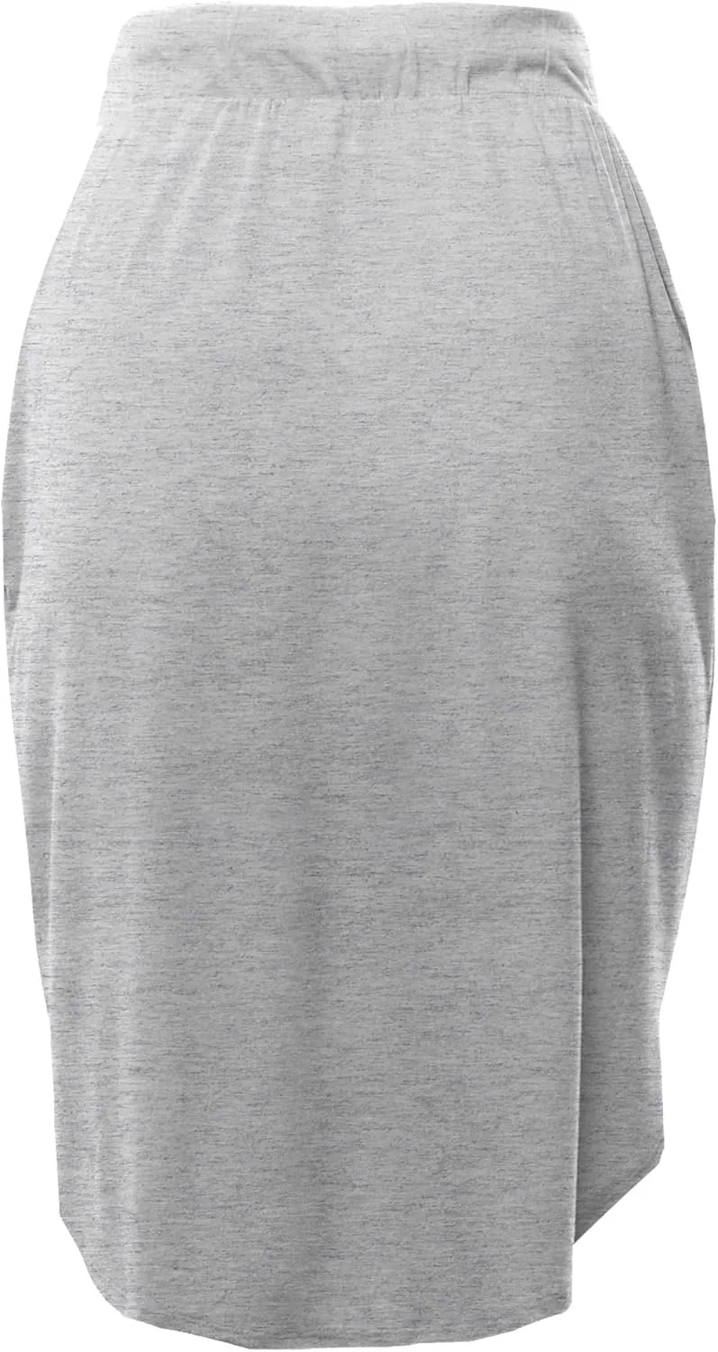 A2Y Women's Elastic Waist Self Tie Tulip Hem Side Pocket Skirt