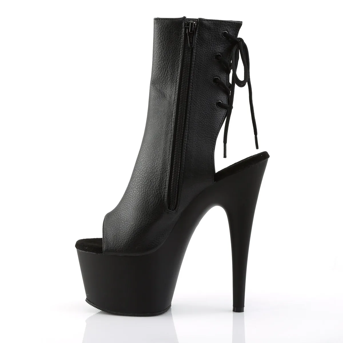 ADORE-1018 Pleaser Black Faux Leather Sexy Platform Shoes (Pole Dancing Heels)