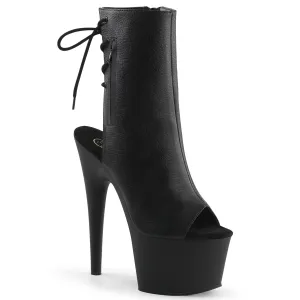 ADORE-1018 Pleaser Black Faux Leather Sexy Platform Shoes (Pole Dancing Heels)