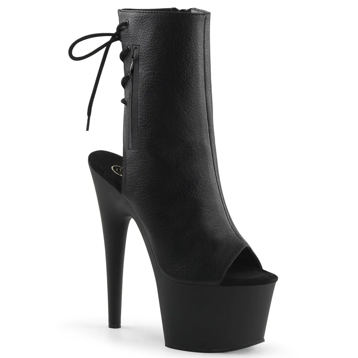ADORE-1018 Pleaser Black Faux Leather Sexy Platform Shoes (Pole Dancing Heels)