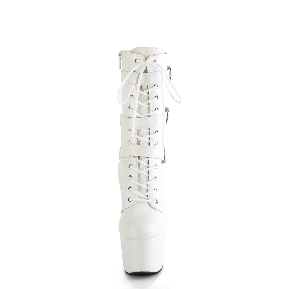 ADORE-1043 Pleaser White Faux Leather Sexy Platform Shoes (Pole Dancing Heels)