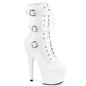 ADORE-1043 Pleaser White Faux Leather Sexy Platform Shoes (Pole Dancing Heels)