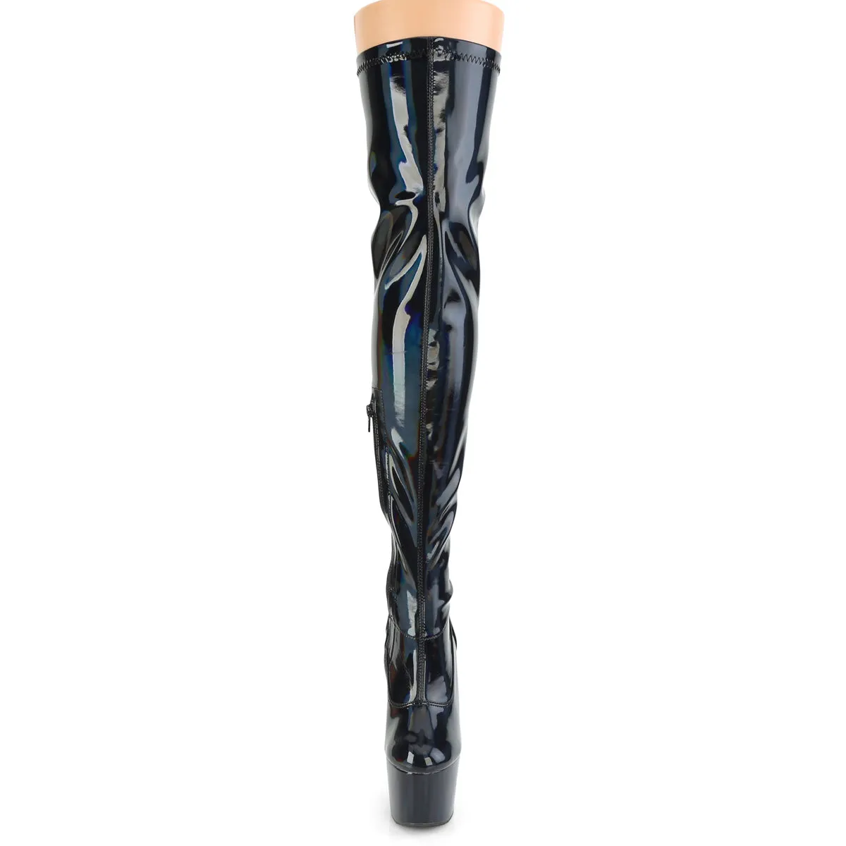 ADORE-3000HWR Pleaser Black Hologram Sexy Platform Shoes (Pole Dancing Heels)