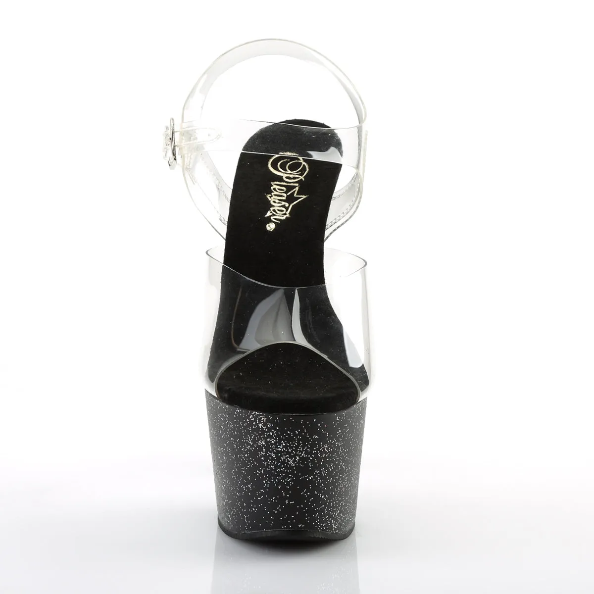 ADORE-708MG Pleaser Clear/Black Sexy Platform Shoes (Pole Dancing Heels)