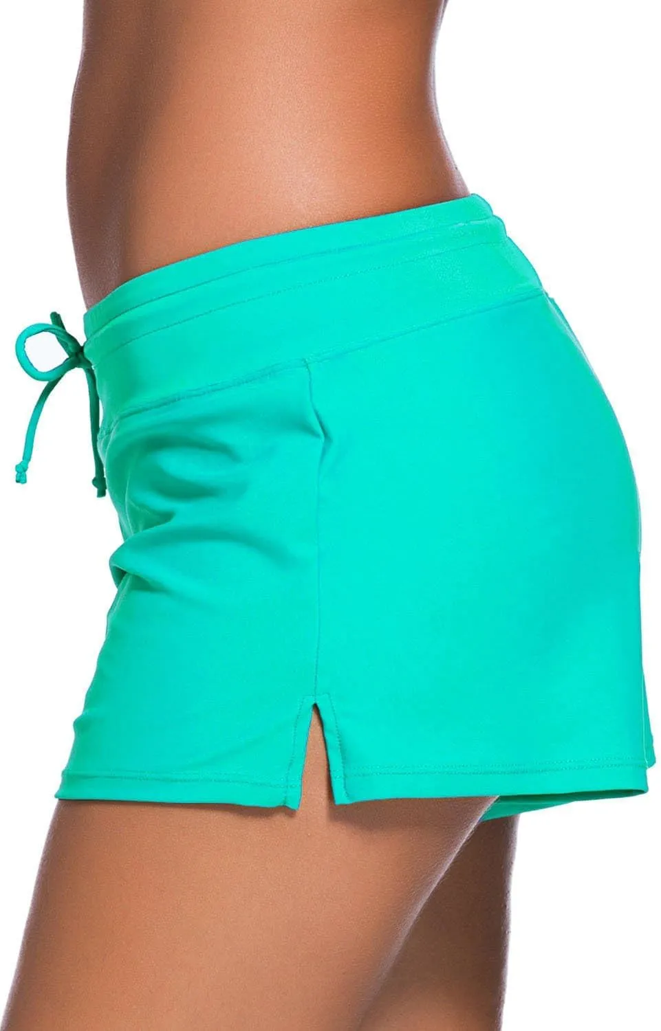 Aleumdr Womens 3" Waistband Swimsuit Bottom Boy Shorts Swimming Panty(Available in Plus)
