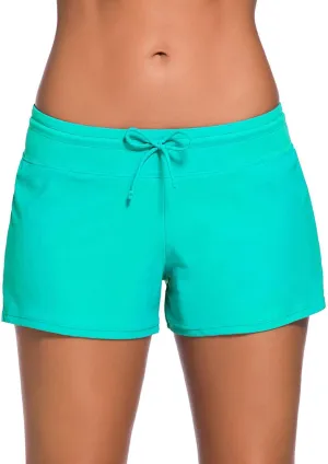 Aleumdr Womens 3" Waistband Swimsuit Bottom Boy Shorts Swimming Panty(Available in Plus)
