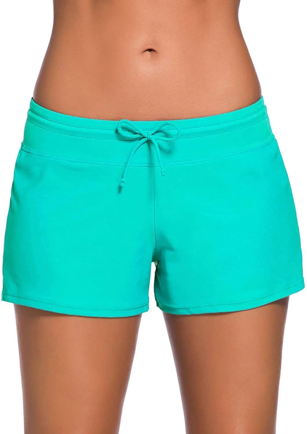 Aleumdr Womens 3" Waistband Swimsuit Bottom Boy Shorts Swimming Panty(Available in Plus)