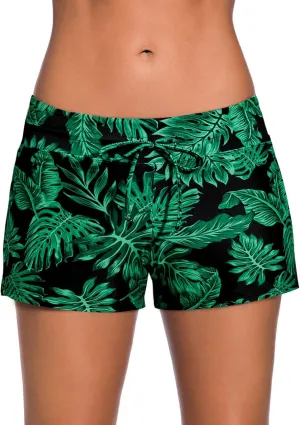 Aleumdr Womens 3" Waistband Swimsuit Bottom Boy Shorts Swimming Panty(Available in Plus)