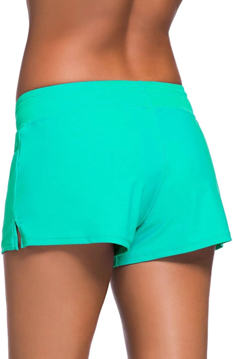 Aleumdr Womens 3" Waistband Swimsuit Bottom Boy Shorts Swimming Panty(Available in Plus)