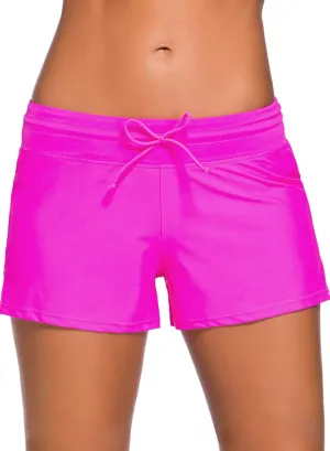 Aleumdr Womens 3" Waistband Swimsuit Bottom Boy Shorts Swimming Panty(Available in Plus)