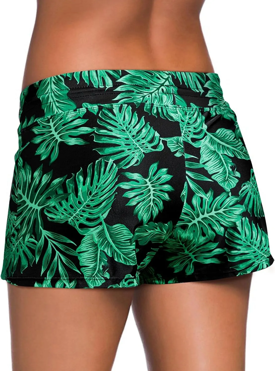 Aleumdr Womens 3" Waistband Swimsuit Bottom Boy Shorts Swimming Panty(Available in Plus)
