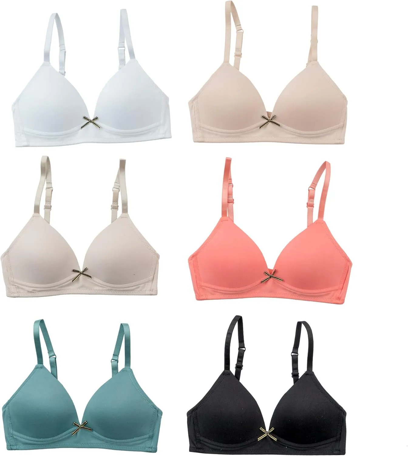 Alyce Ives Intimates Girls, Teens & Petite Women Lightly Padded A Cup Bra-6 Pack