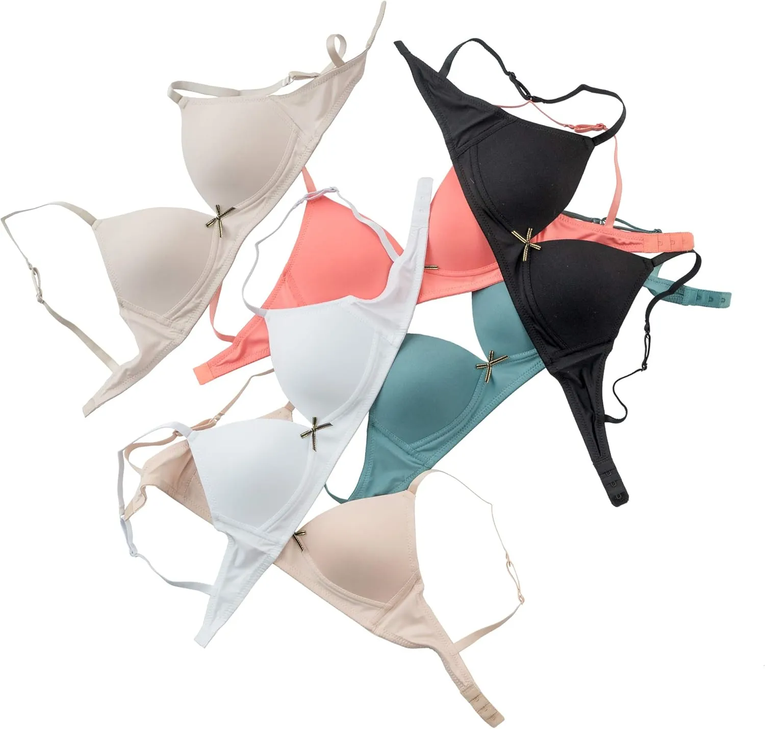 Alyce Ives Intimates Girls, Teens & Petite Women Lightly Padded A Cup Bra-6 Pack
