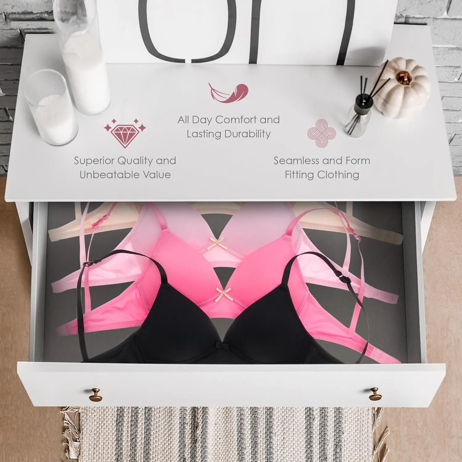 Alyce Ives Intimates Girls, Teens & Petite Women Lightly Padded A Cup Bra-6 Pack