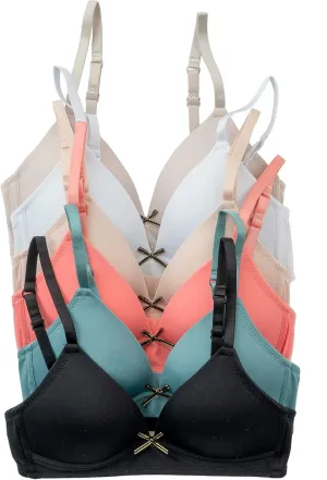 Alyce Ives Intimates Girls, Teens & Petite Women Lightly Padded A Cup Bra-6 Pack