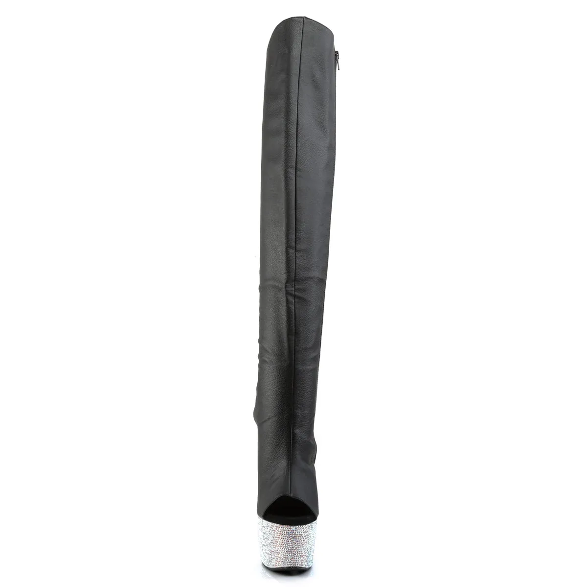 BEJEWELED-3019DM-7 Pleaser Black Faux Leather Sexy Platform Shoes (Pole Dancing Heels)