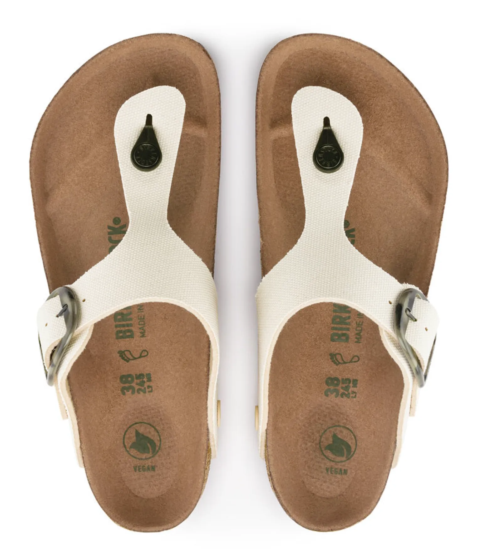 Birkenstocks Gizeh Vegan Big Buckle Eggshell