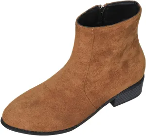 Boots for Women Ankle Booties Slip On Dress Boots Round Toe Square Heel Snow Boots Side Zipper Womens Hiking Boots
