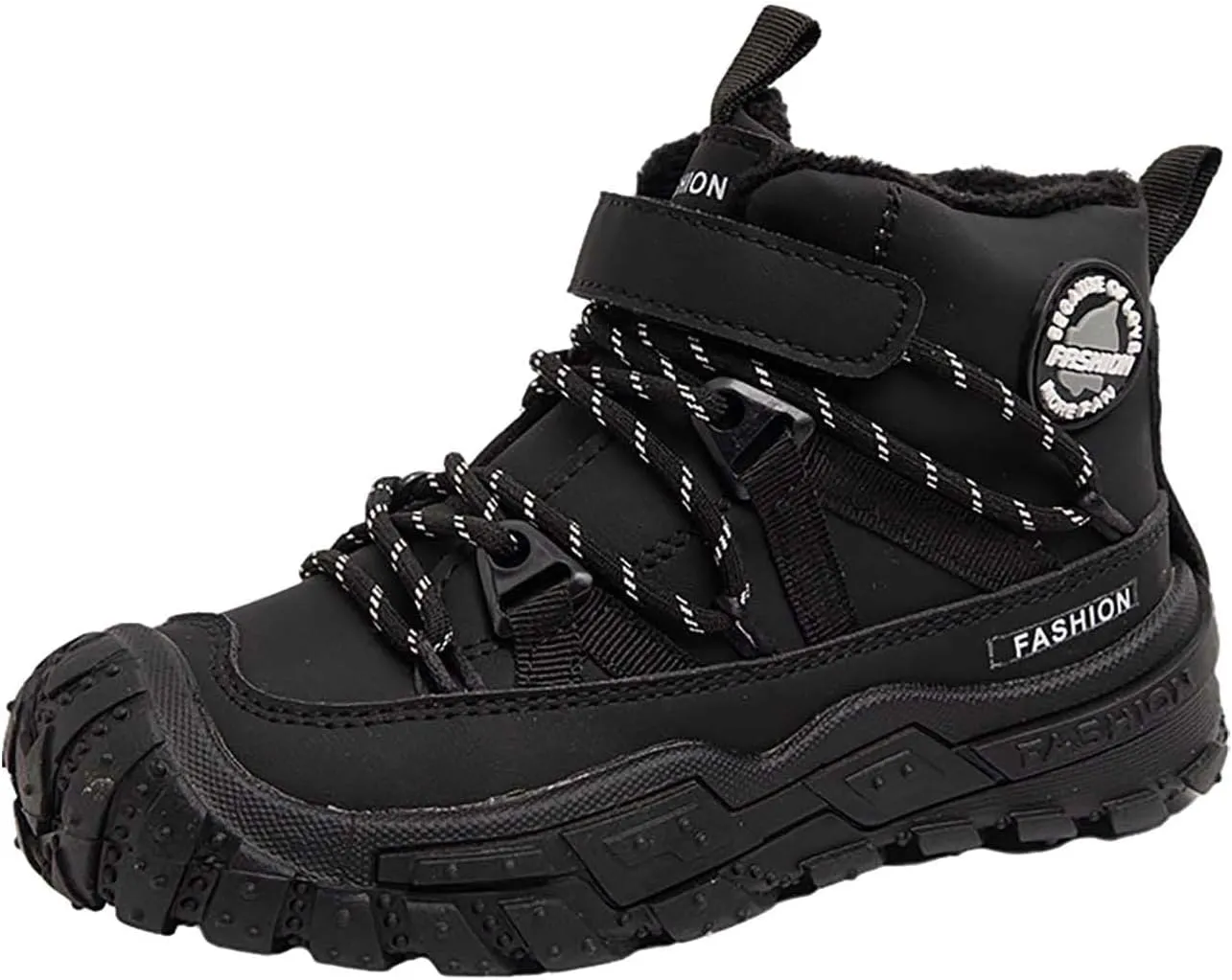 Boys Winter Snow Boots Warm Outdoor Hiking Shoes Kids Girls Anti-Slip Lightweight F??r Lined Ankle Walking Shoes