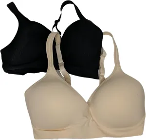 Carole Hochman Seamless Comfort Bra Wire Free Molded Cups Comfort Straps (2 Pack)