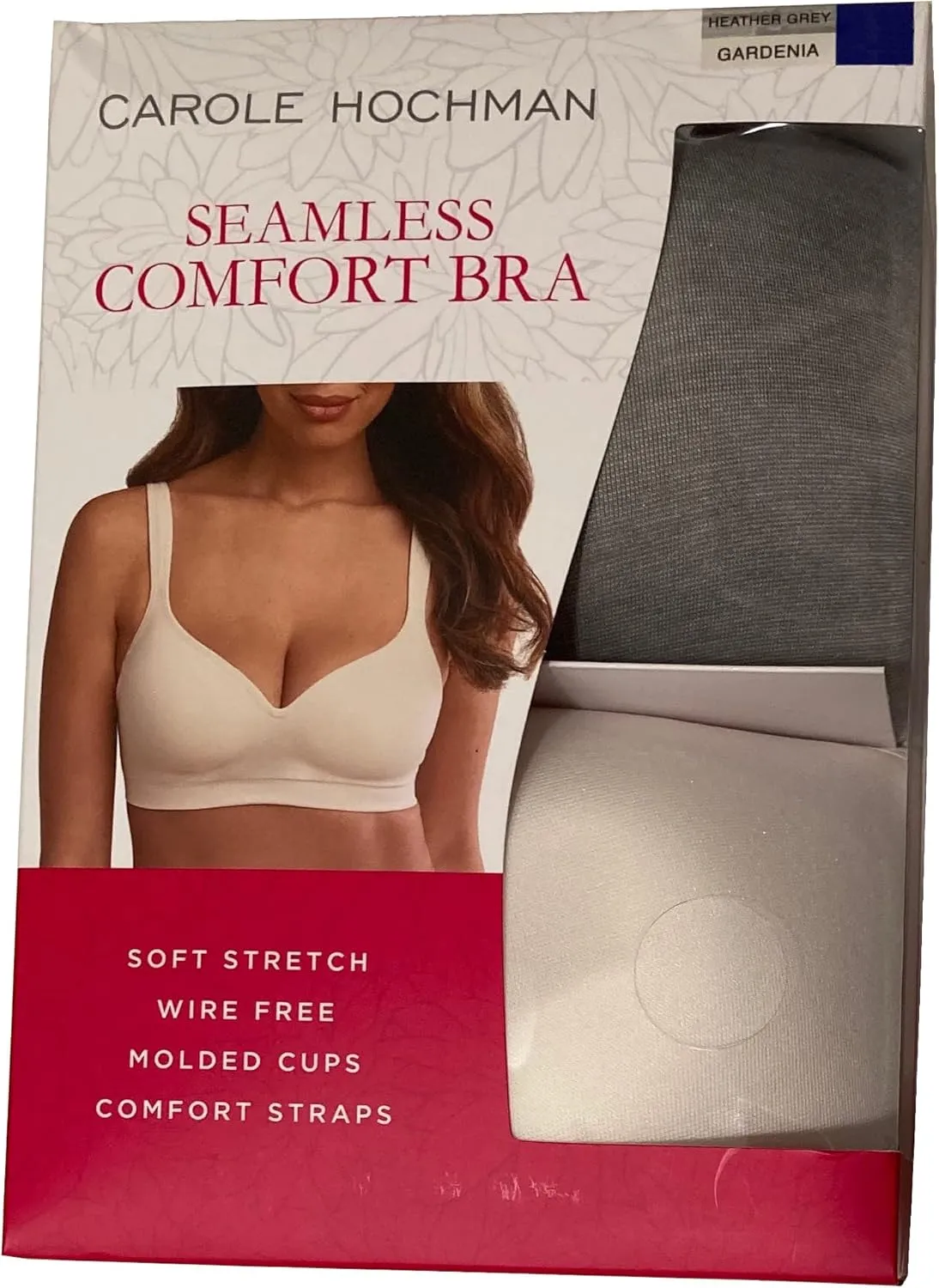 Carole Hochman Seamless Comfort Bra Wire Free Molded Cups Comfort Straps (2 Pack)