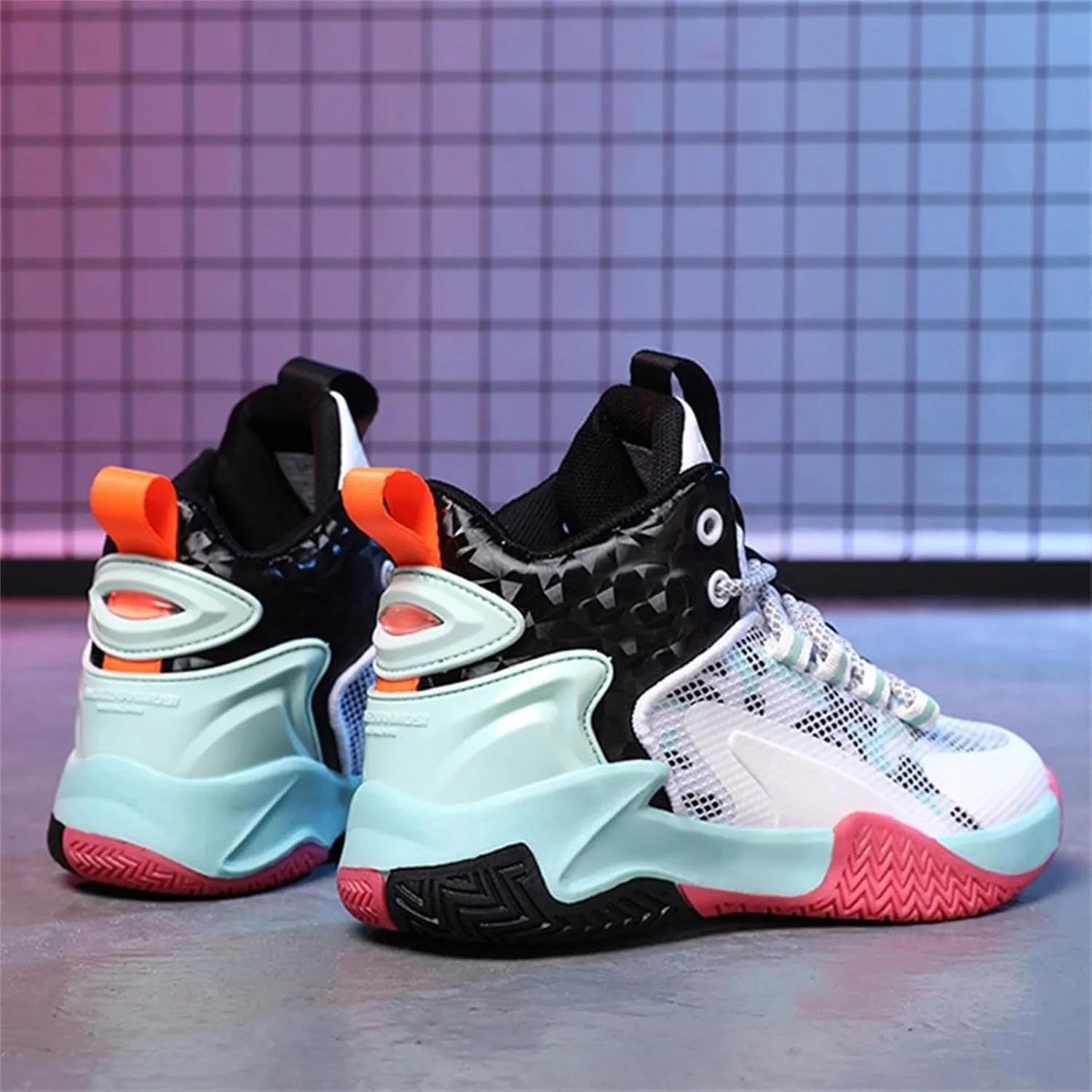 Childrens Boys Girls Lace Mesh Sneaker Outdoor Athletic Running Basketball Non Slip Sport Shoes Lightweight Walking Shoes