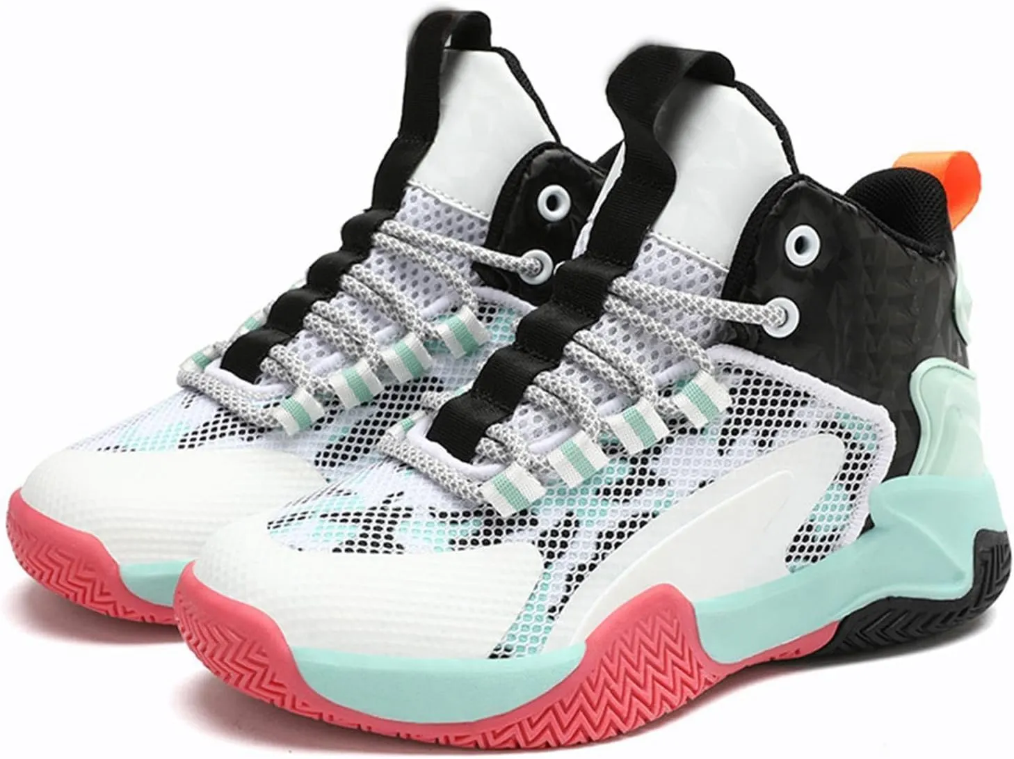 Childrens Boys Girls Lace Mesh Sneaker Outdoor Athletic Running Basketball Non Slip Sport Shoes Lightweight Walking Shoes