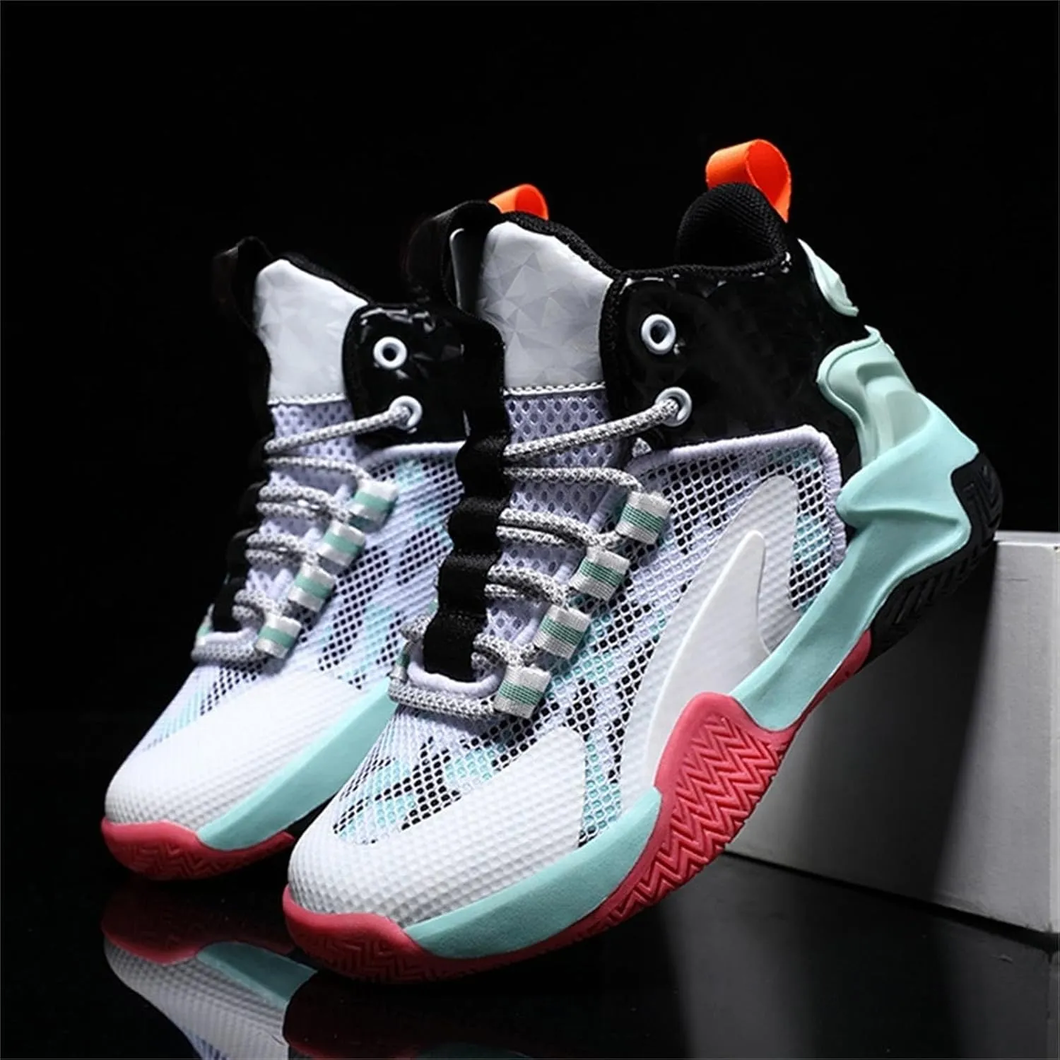Childrens Boys Girls Lace Mesh Sneaker Outdoor Athletic Running Basketball Non Slip Sport Shoes Lightweight Walking Shoes
