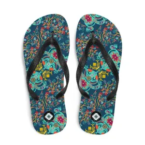 Chinese Folk Art Flip Flops