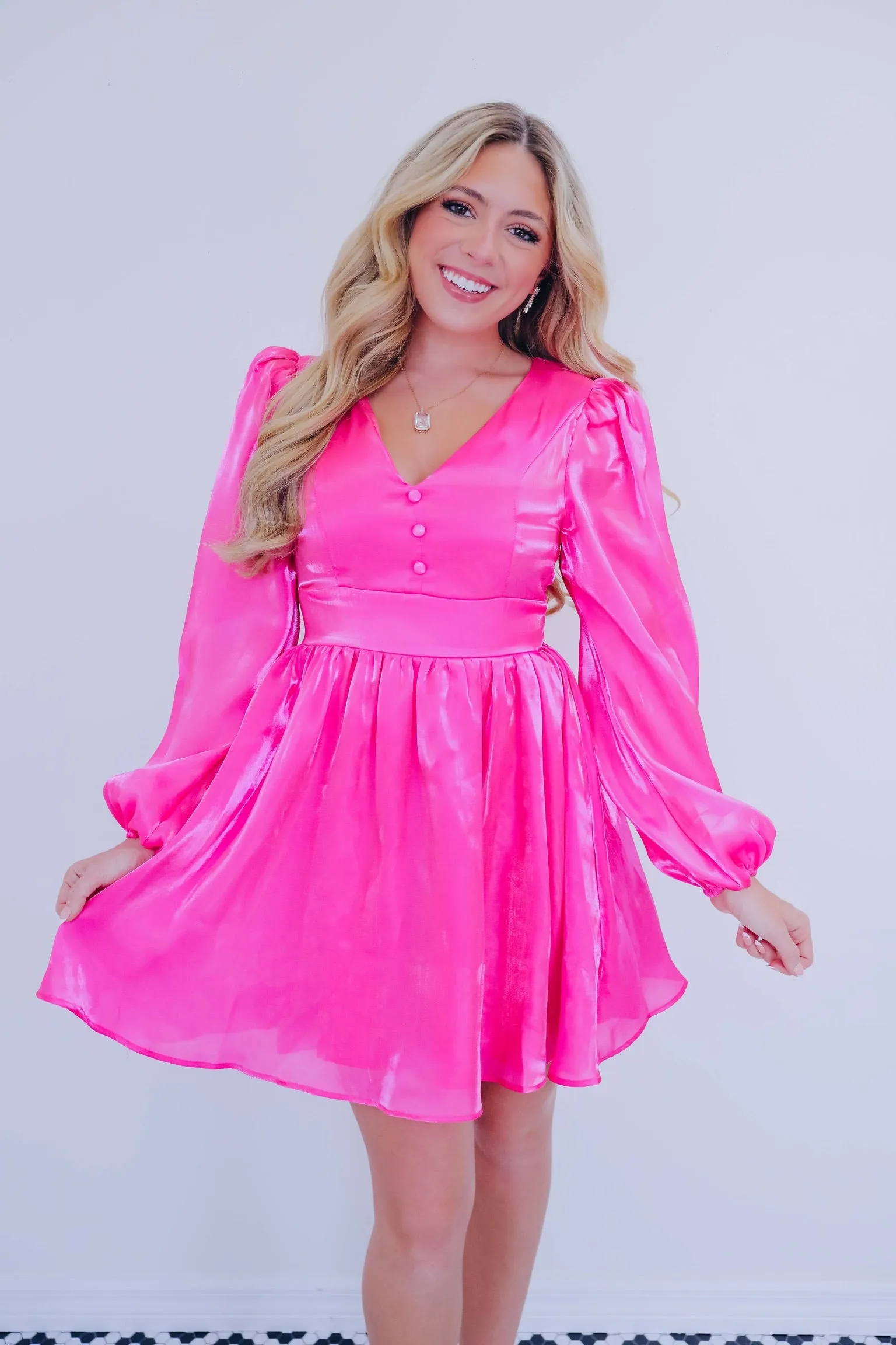 Cinderella Chic Chiffon Dress - Pink