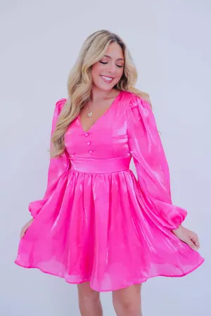Cinderella Chic Chiffon Dress - Pink