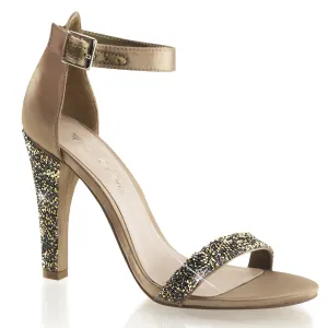 CLEARLY-436 Fabulicious 4 Clearly Bronze Satin Sexy Shoes (High Heels)