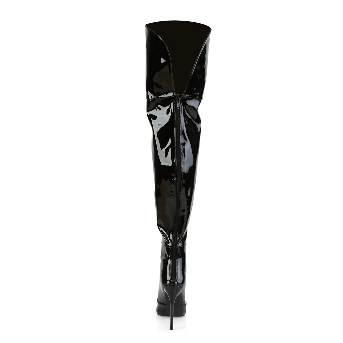 COURTLY-3012 Pleaser Black Patent Sexy Single Sole Shoes (Fetish Footwear)