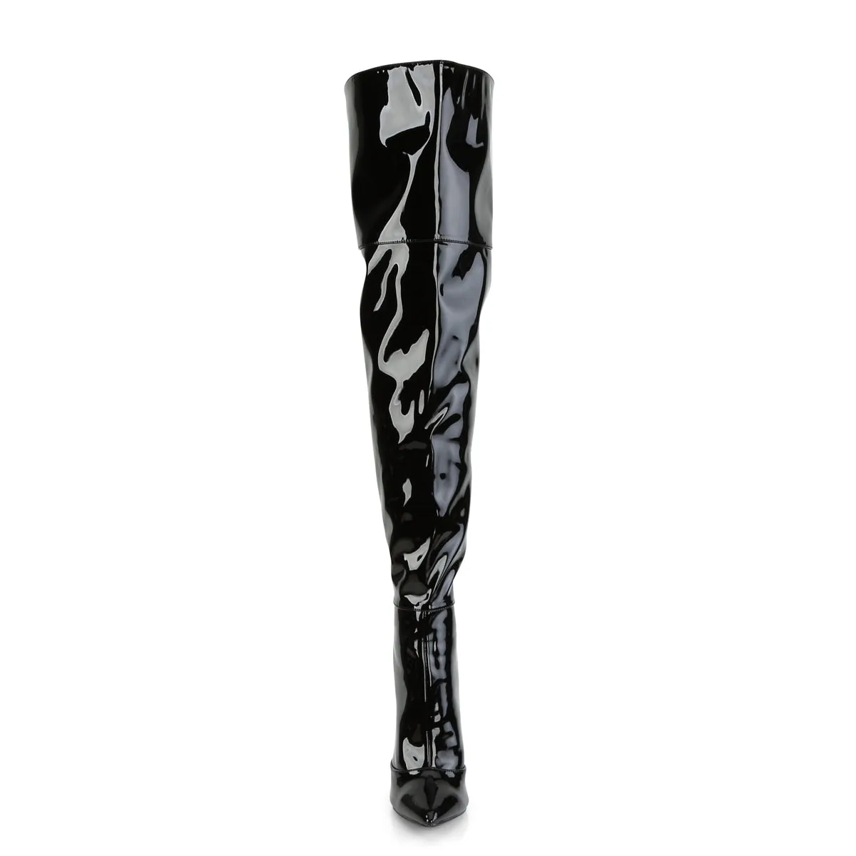 COURTLY-3012 Pleaser Black Patent Sexy Single Sole Shoes (Fetish Footwear)