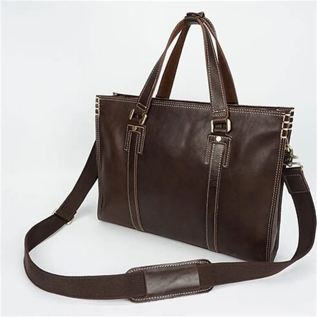 CSCDD Layer Cowhide Leather Handbag Single Shoulder Type Crossbody Bag Computer Leather Men's Bag Men's Briefcase