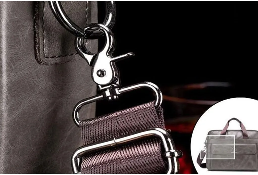 CSCDD Leather Men's Leather Business Briefcase Layer Cowhide Computer Handheld Shoulder Crossbody Bag