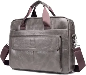 CSCDD Leather Men's Leather Business Briefcase Layer Cowhide Computer Handheld Shoulder Crossbody Bag
