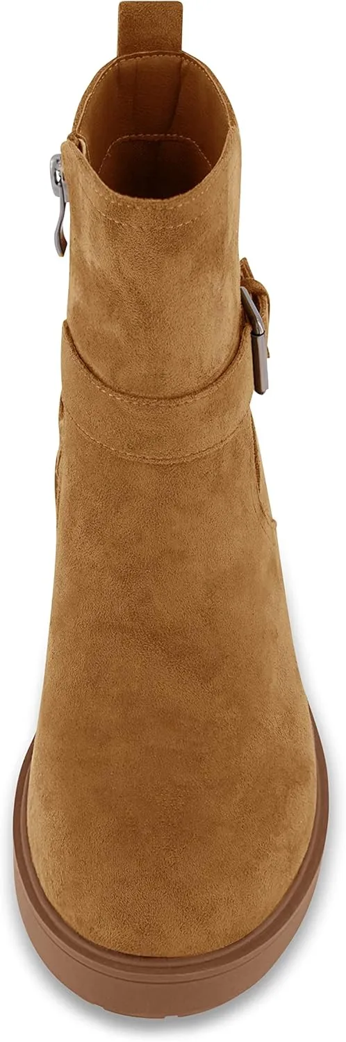 CUSHIONAIRE Women's Houston strap boot  Memory Foam, Wide Widths Available