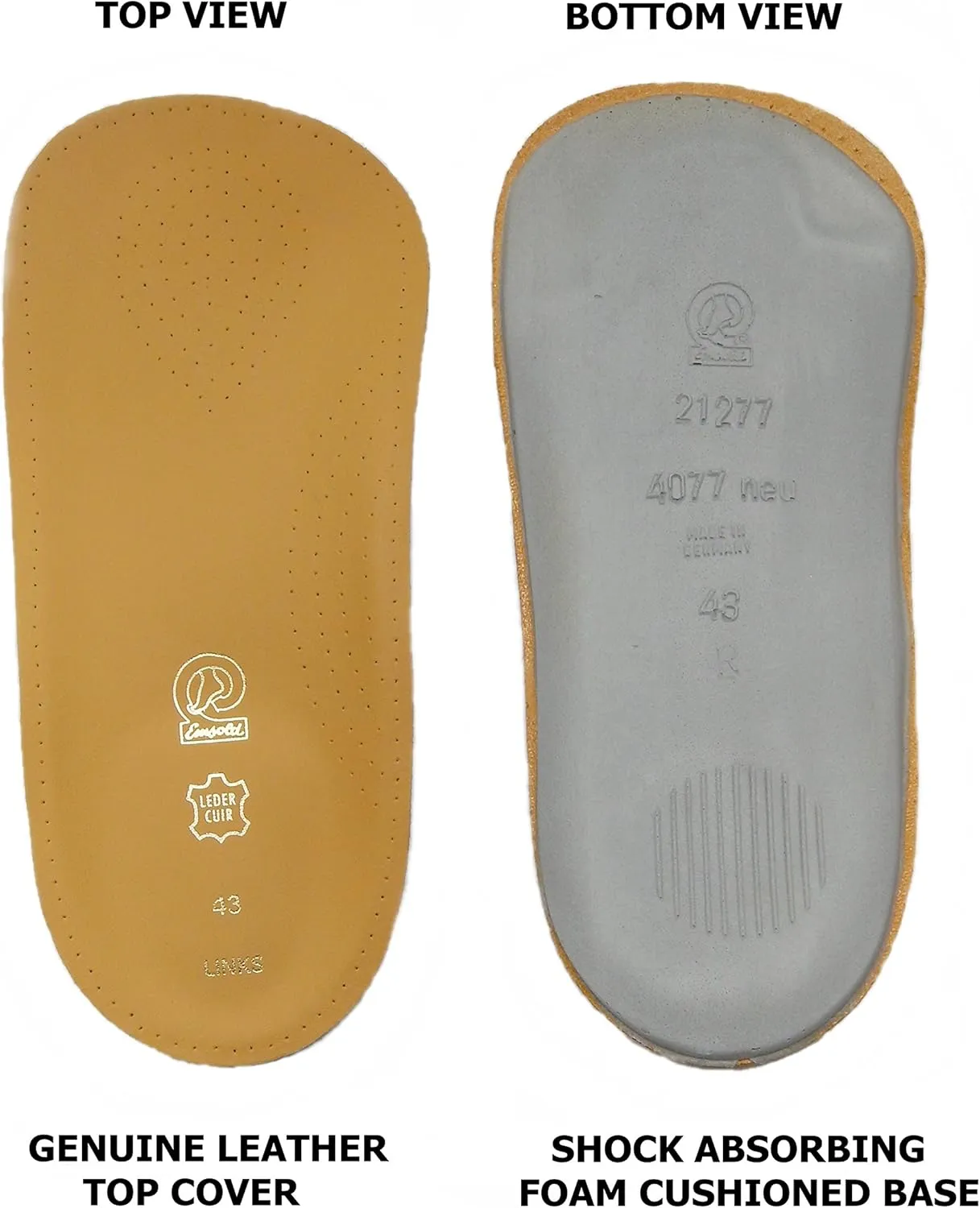 Cushioned Dress Sport Orthotic Semi-Rigid Arch Support Shoe Insert