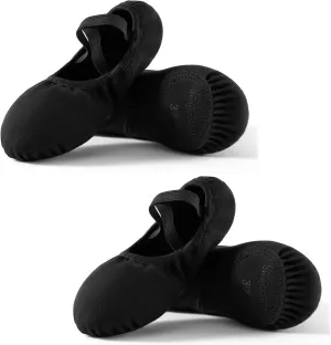 Dance Women's Ballet Shoes Stretch Canvas Dance Slippers Split Sole for Girls/Adult