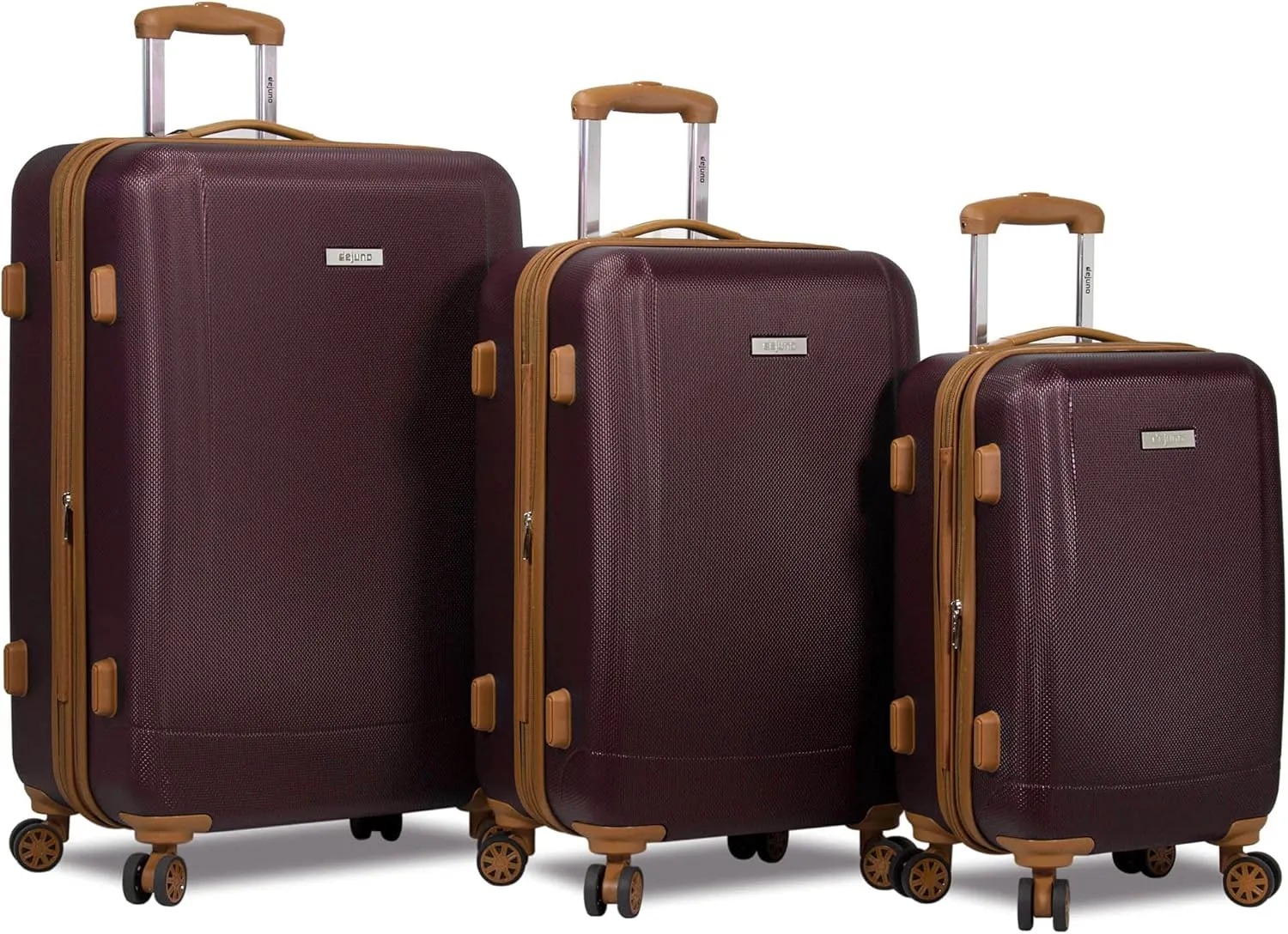 Dejuno Legion New Generation 3-pc Hardside Spinner TSA Combination Lock Luggage, Burgundy, 3-Piece Set