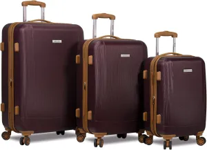 Dejuno Legion New Generation 3-pc Hardside Spinner TSA Combination Lock Luggage, Burgundy, 3-Piece Set