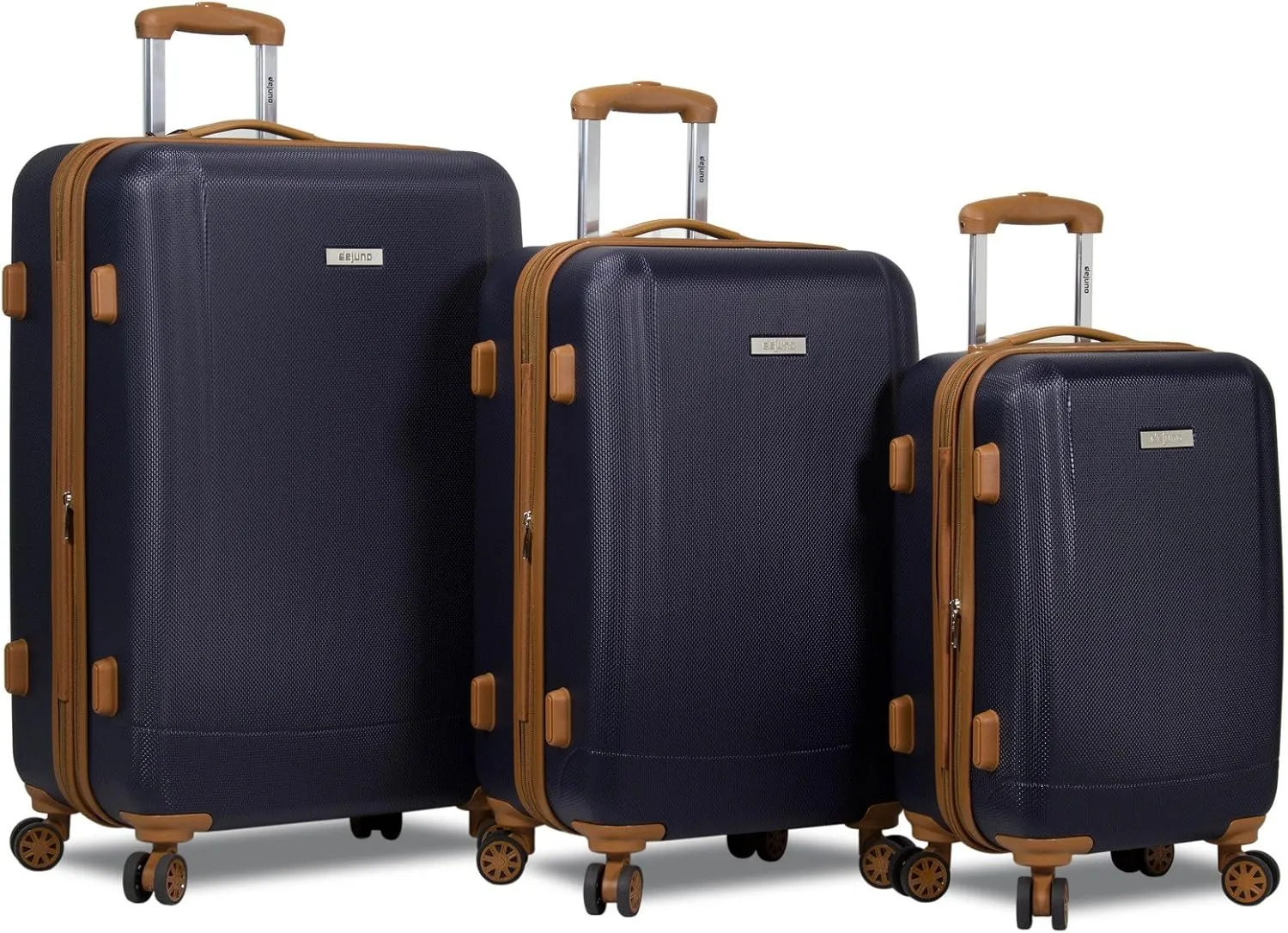 Dejuno Legion New Generation 3-pc Hardside Spinner TSA Combination Lock Luggage, Navy, 3-Piece Set