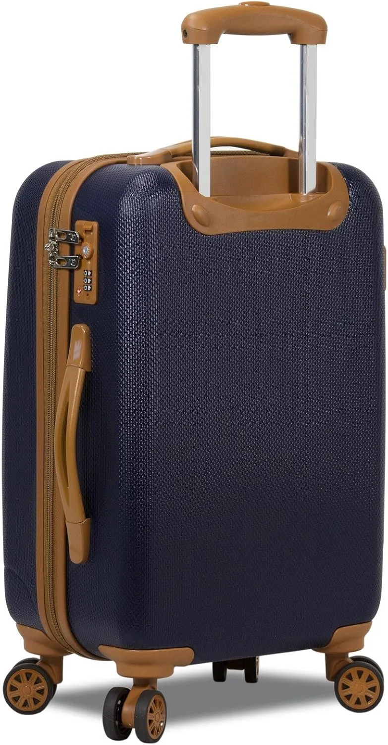 Dejuno Legion New Generation 3-pc Hardside Spinner TSA Combination Lock Luggage, Navy, 3-Piece Set