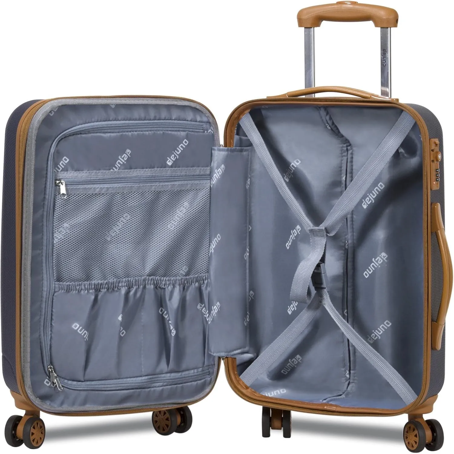 Dejuno Legion New Generation 3-pc Hardside Spinner TSA Combination Lock Luggage, Navy, 3-Piece Set