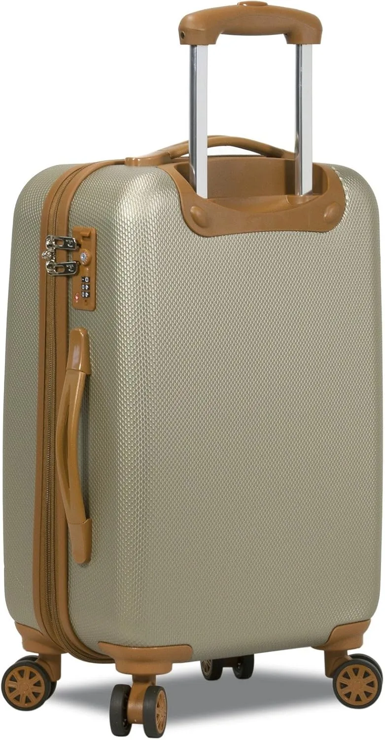 Dejuno Legion New Generation 3-pc Hardside Spinner TSA Combination Lock Luggage Set, Expandable, Beige, 3-Piece